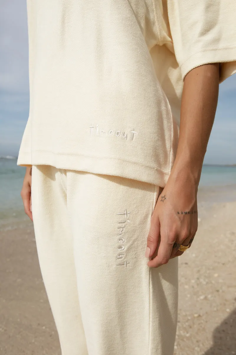 TIME OUT TERRY TEE - CREAM