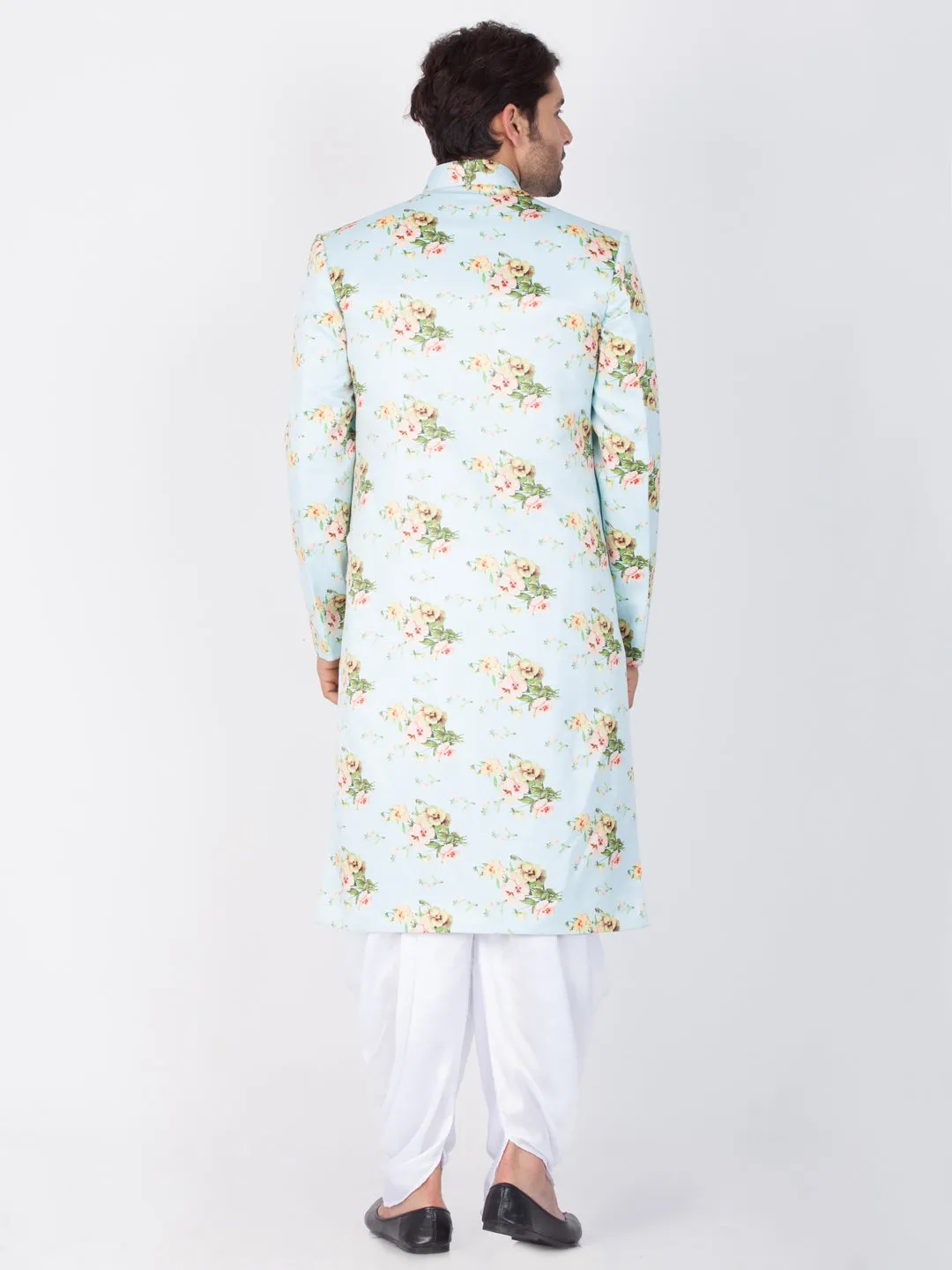 Vastramay Men's Multicolor Cotton Blend Sherwani