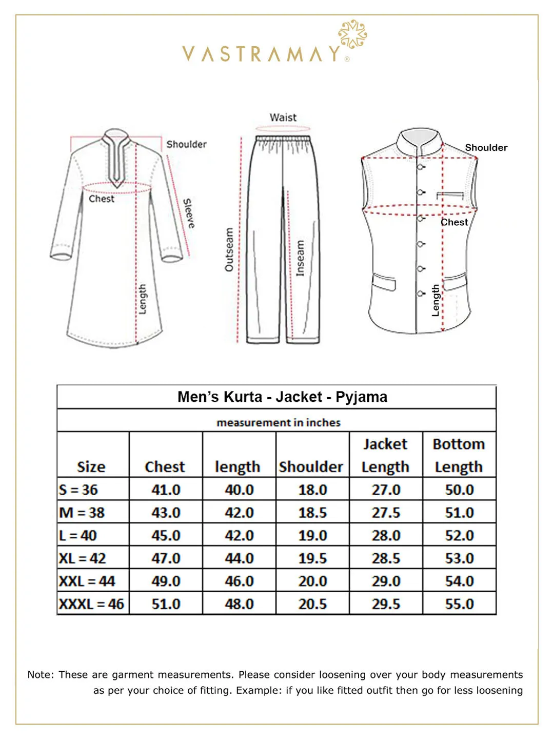 Vastramay Men's Onion Pink Mirror Jacket Set