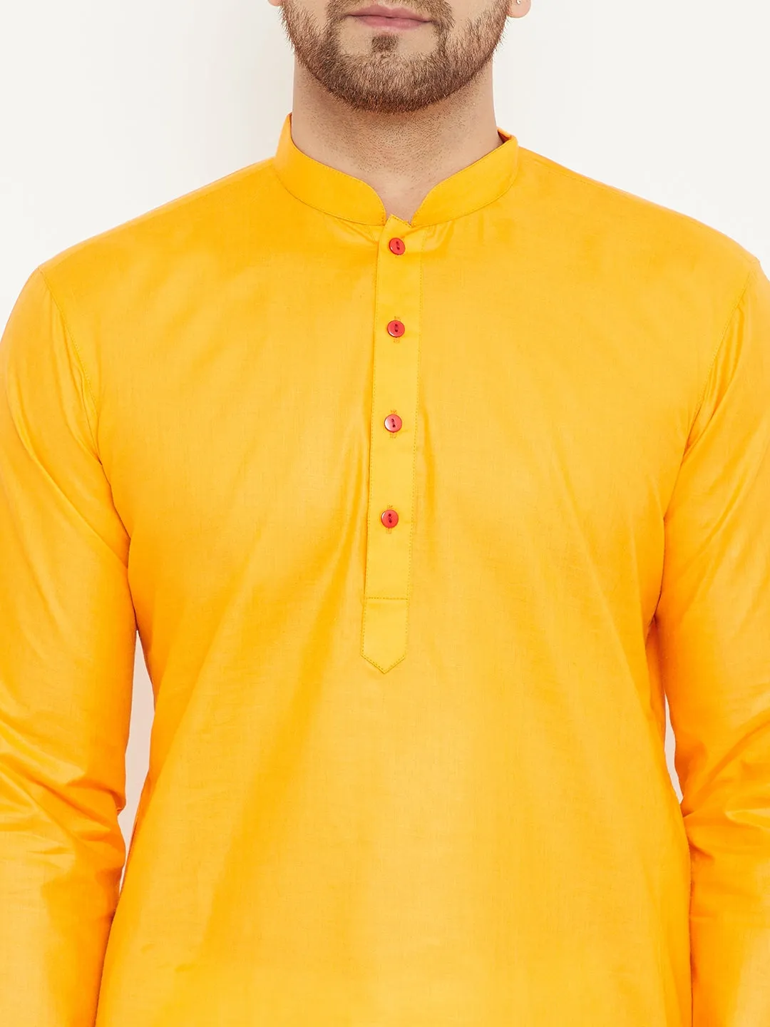 Vastramay Orange Cotton Baap Beta Kurta