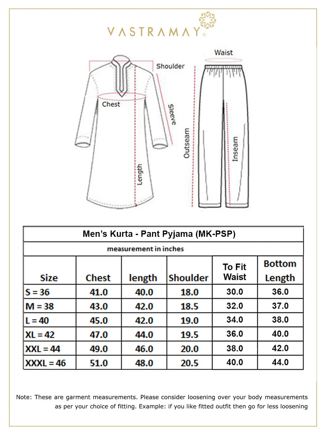 VASTRAMAY Red and Rose Gold Kurta Set