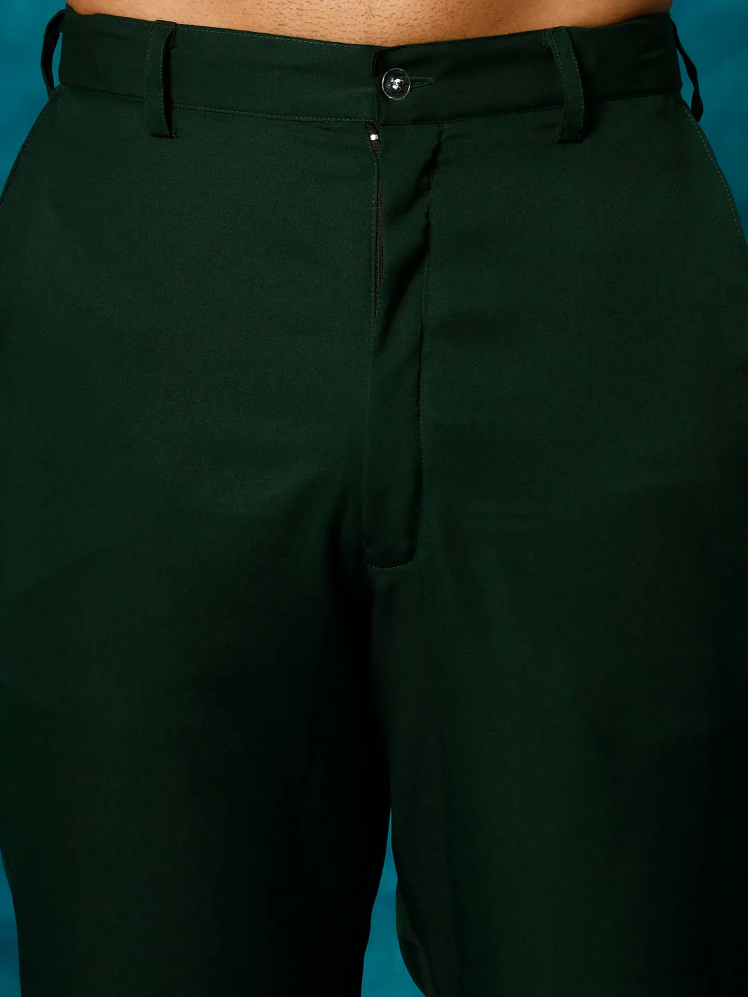 VM Men's Green Sequins Georgette Kurta Pyjama