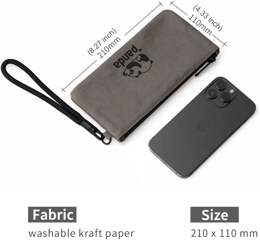 Washable Kraft Paper Wristlet Handbags Purses Cell Phone Pocket Clutch Wallet Pouch Bags with Card Slots