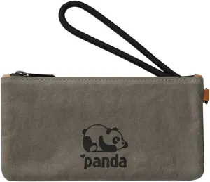 Washable Kraft Paper Wristlet Handbags Purses Cell Phone Pocket Clutch Wallet Pouch Bags with Card Slots