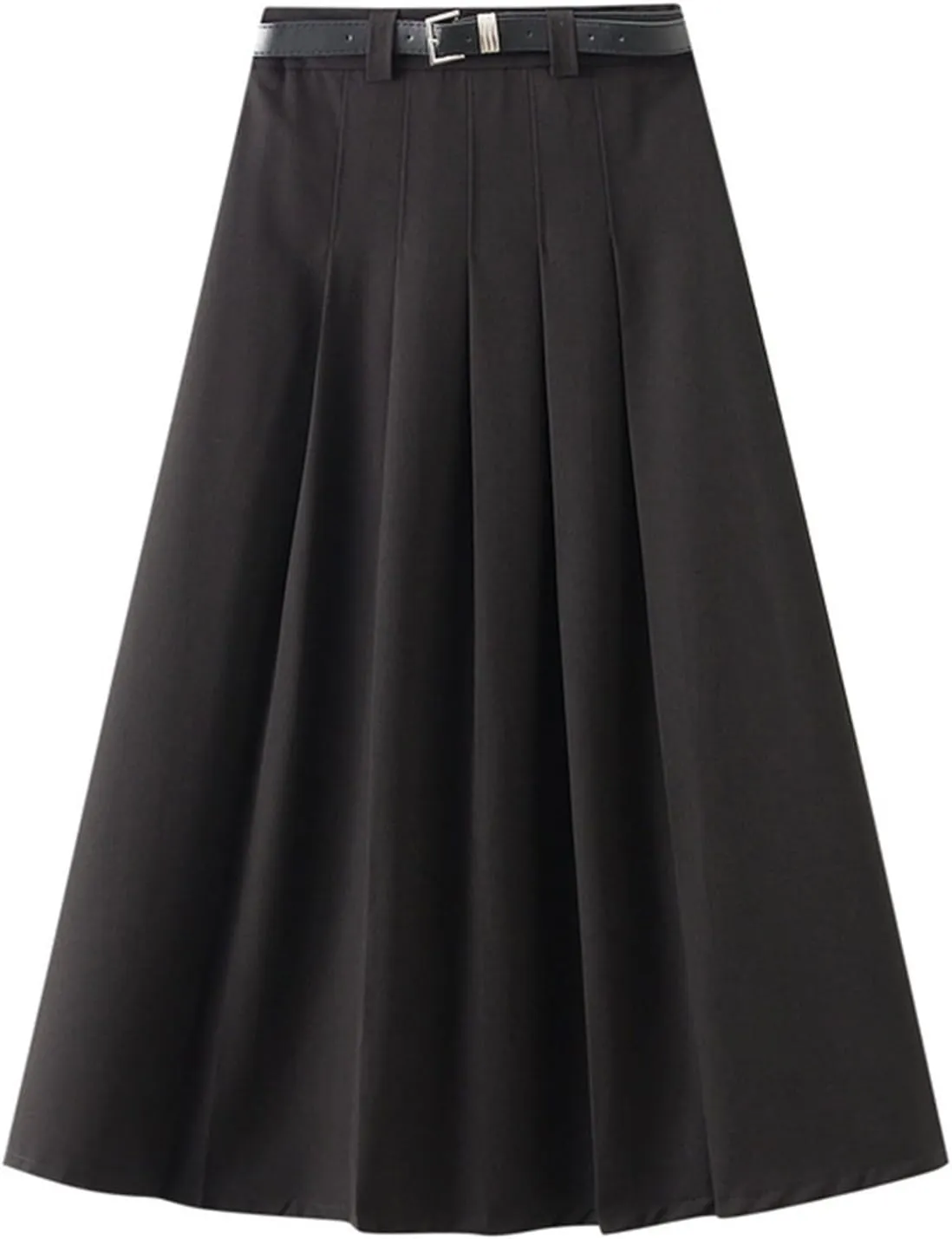Women Fashion Casual Mid Length Suit Skirt A Line High Waisted Pleated Skirt Daily Costume Half Suit Skirt for