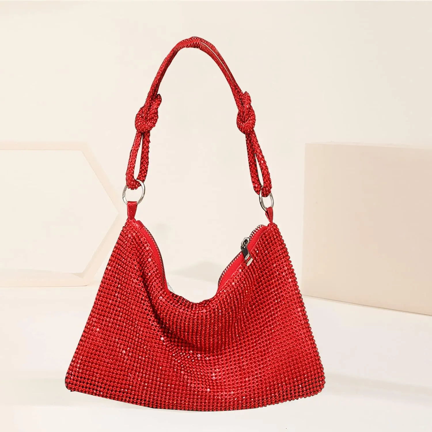 Women Rhinestone Evening Bag Crystal Clutch Bag Glitter Sparkly Handbag Wedding Purse