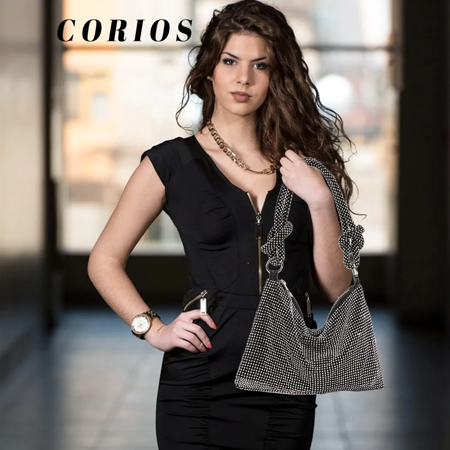 Women Rhinestone Evening Bag Crystal Clutch Bag Glitter Sparkly Handbag Wedding Purse