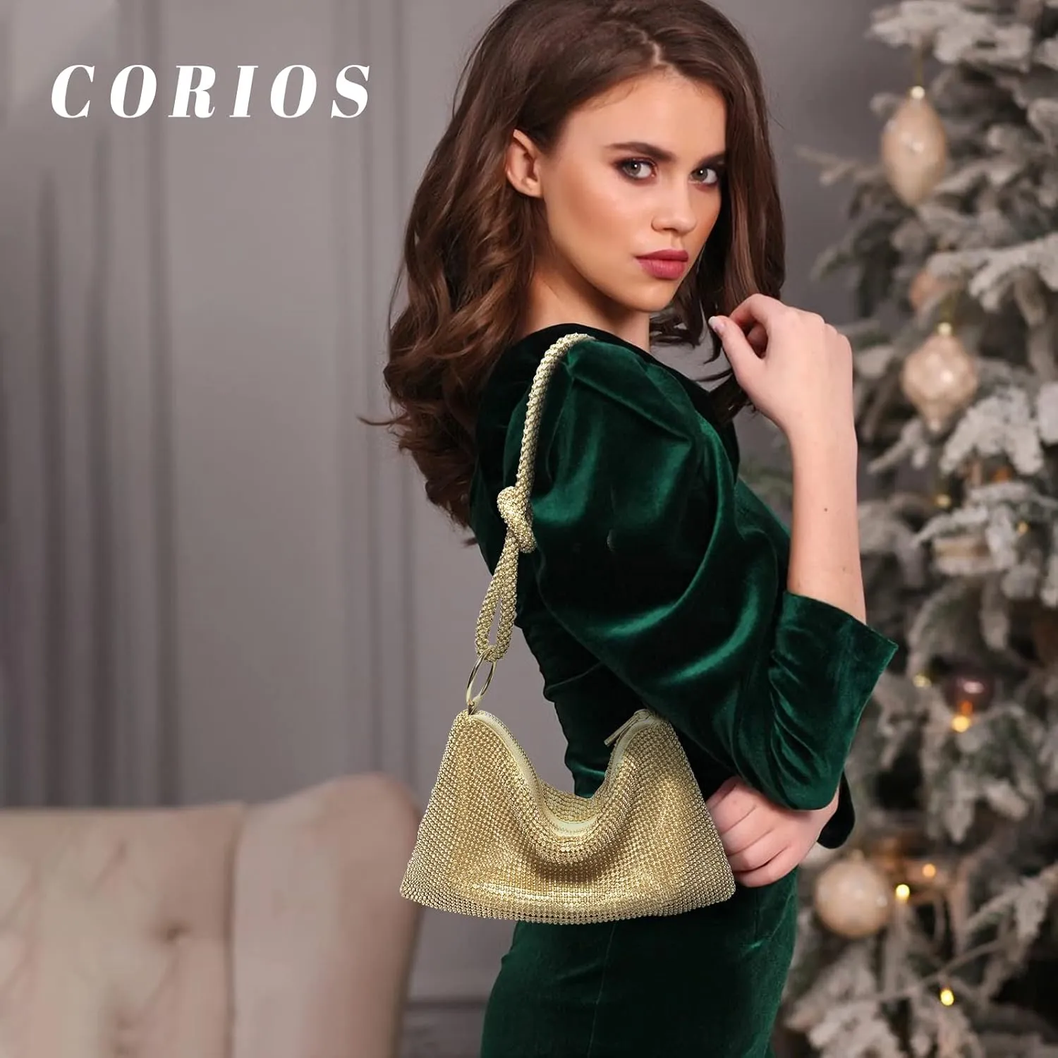 Women Rhinestones Evening Bag Crystal Clutch Bag Sparkly Sequin Glitter Handbag Wedding Purse Bling Hobo Bag