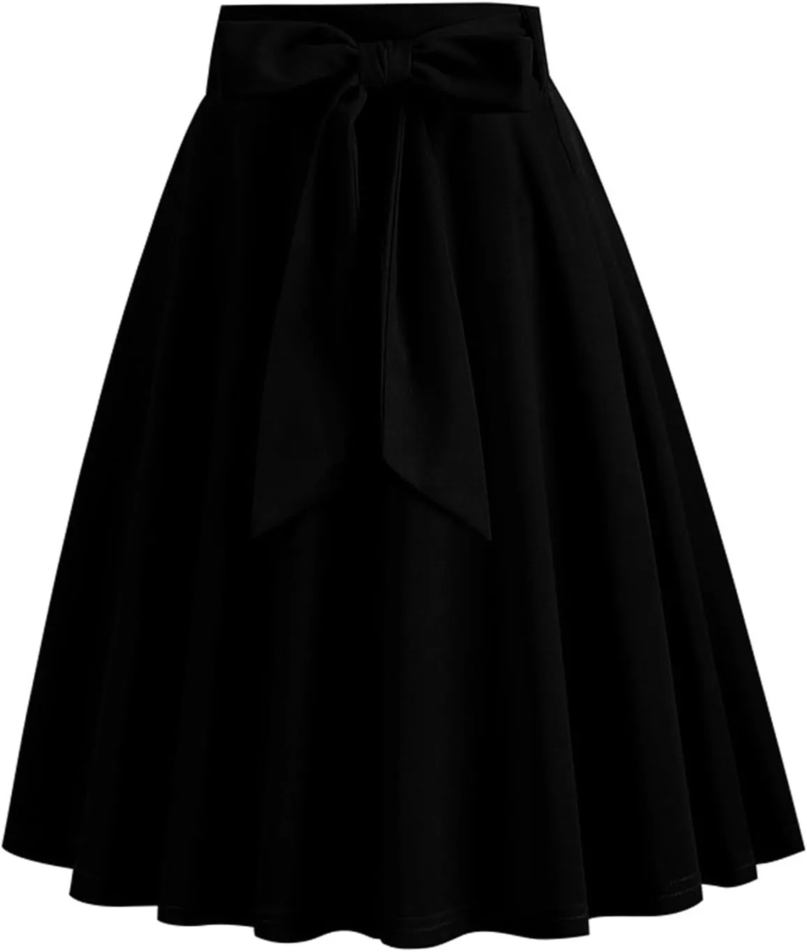Women's High Waist A-Line Midi Skirt 2024 Fashion Pleated Flared Flowy Knee Length Skirt for Tennis Golf Business