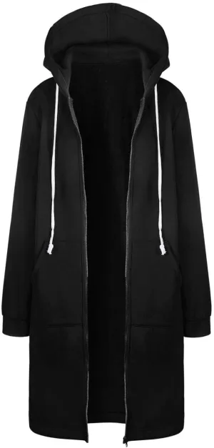Womens Long Sleeve Zipper Long Hoodies Fall Oversized Sweatshirts Fleece Y2K Jacket with Pockets Fashion Clothes