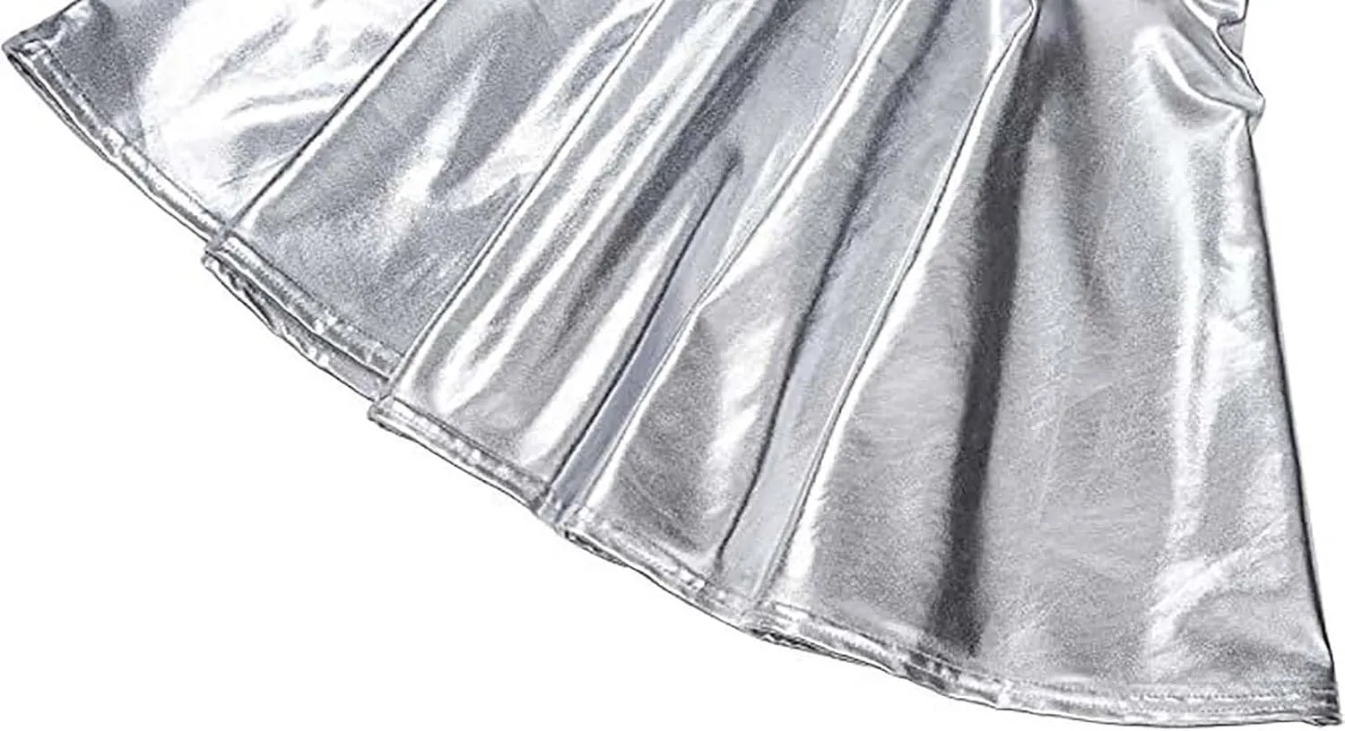 Women's Sexy Faux Leather Pleated Mini Skirt, High Waisted Stage Performance Party Skirt, Outdoor Skate Skirts