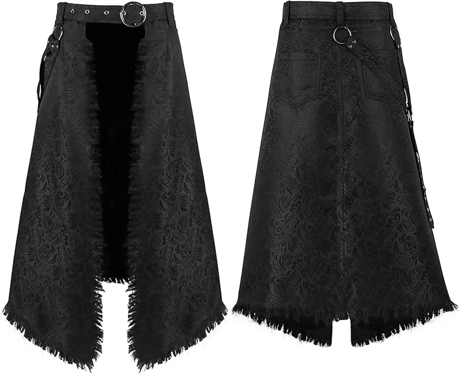 Womens Skirts Medieval Cosplay Punk Maxi Skirt Gothic Sexy Chain Matching Goth Skirts Steampunk Skirt